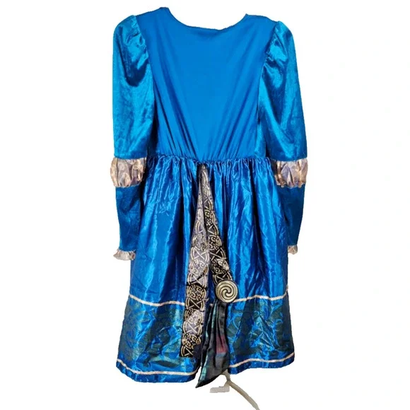 Disney Parks Merida Costume Dress Girls Larges Blue Brave Princess Halloween - Picture 2 of 9
